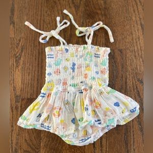 Angel Dear Smocked Bubble one piece with skirt